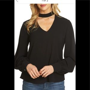 CeCe L Black Choker Blouse